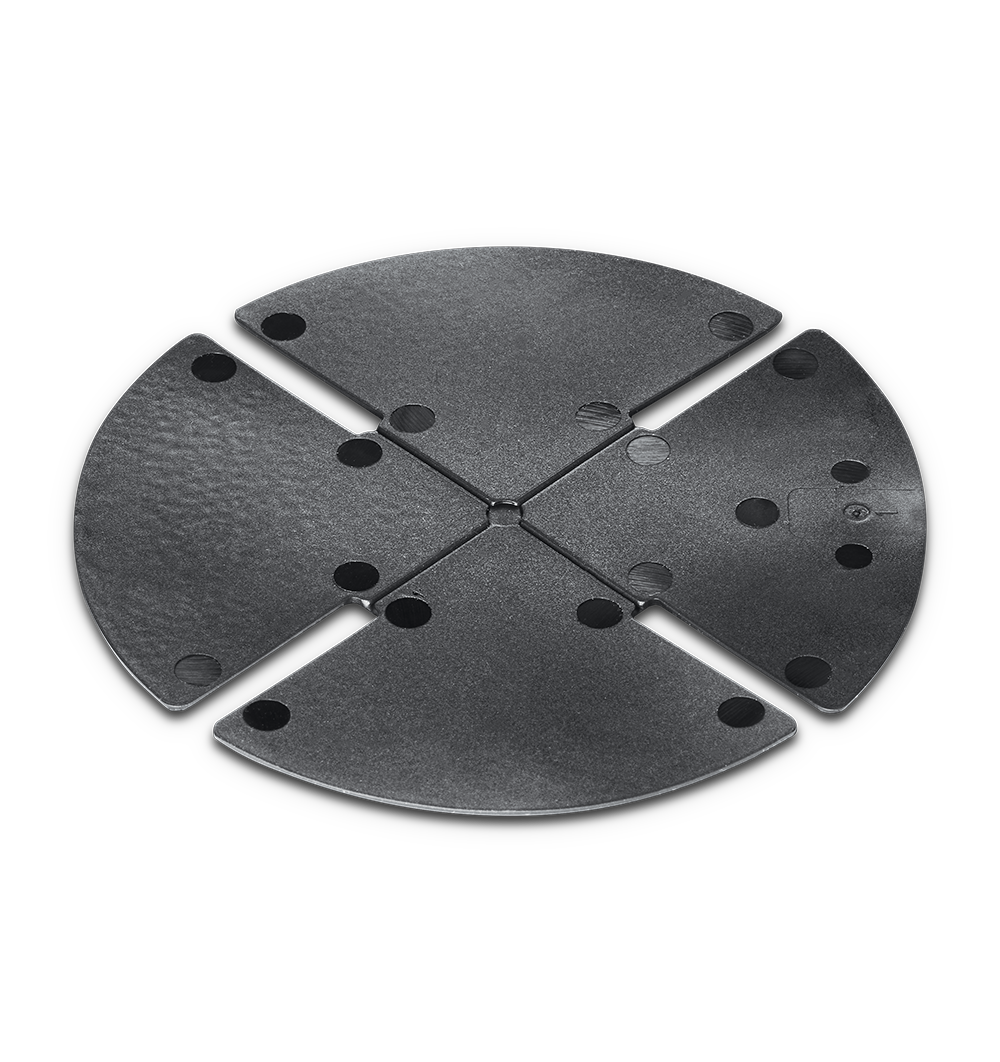 ProSilent equaliser disc for terrace support systems, splits into quarters